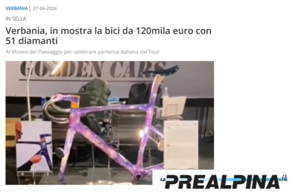 Verbania, in mostra la bici da 120mila euro con 51 diamanti